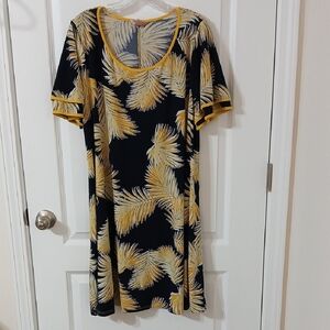 SJS Tropical Leaf Print Midi Dress